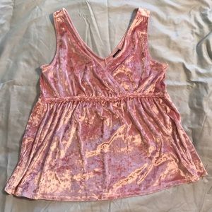 Pink Crushed Velvet Torrid Top